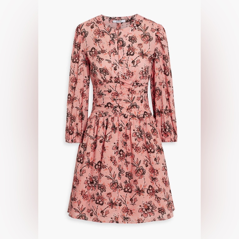 Derek Lam 10 Amelia Floral Gathered Mini Dress Size 2 - Picture 8 of 10